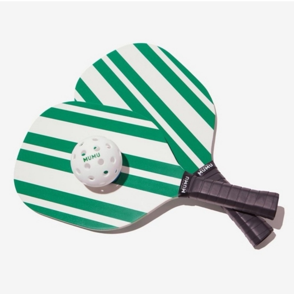 Show Me Your Mumu Pickleball Set Green‎ Striped FabFitFun box Collectible NWT